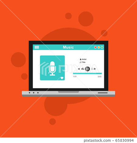 Music design interface design concept isolated on Music design interface design concept isolated on 65830994
