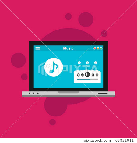 Online Music entertainment Vector Illustration Online Music entertainment Vector Illustration 65831011