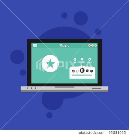 Online Music entertainment Vector Illustration 65831015