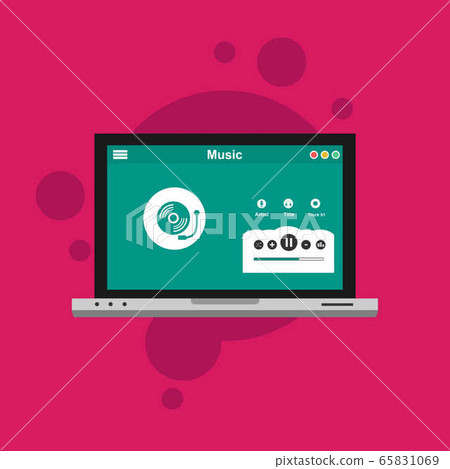 Online Music entertainment Vector Illustration Online Music entertainment Vector Illustration 65831069