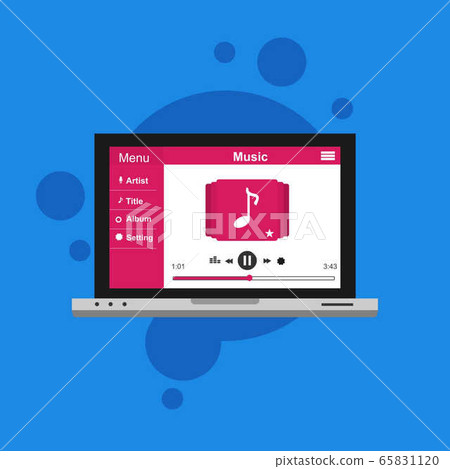 Music design interface design concept isolated on Music design interface design concept isolated on 65831120