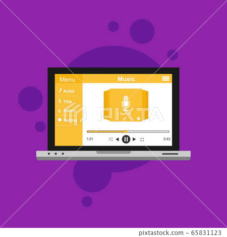 Music design interface design concept isolated on Music design interface design concept isolated on 65831123