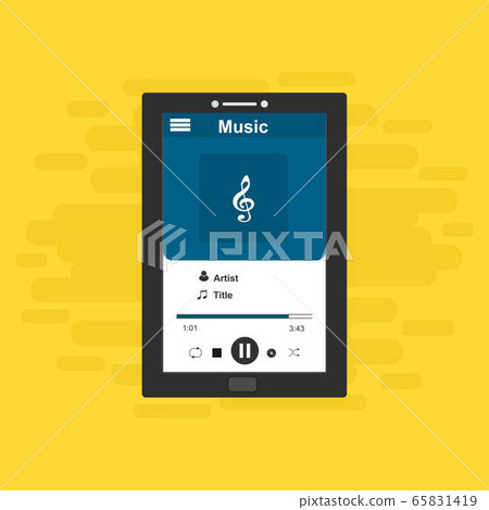 Music Player UI app design, vector illustration Music Player UI app design, vector illustration 65831419