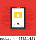 Music Player on Smartphone Background. Vector Pop 65831481