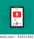 Music Player on Smartphone Background. Vector Pop 65831482