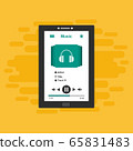 Music Player on Smartphone Background. Vector Pop 65831483