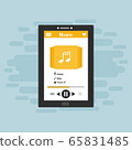 Music Player on Smartphone Background. Vector Pop 65831485
