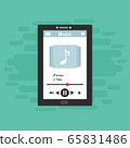 Music Player on Smartphone Background. Vector Pop 65831486