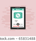 Music Player on Smartphone Background. Vector Pop 65831488