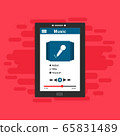 Music Player on Smartphone Background. Vector Pop 65831489