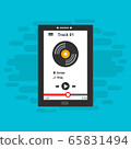 Music Player on Smartphone Background. Vector Pop 65831494