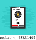 Music Player on Smartphone Background. Vector Pop 65831495