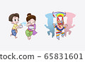 boy and girl play in festival thai cartoon 65831601