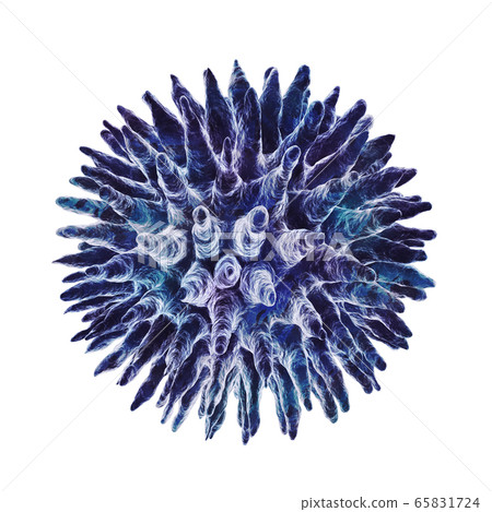 Virus illustration on white background, 3d illustration 65831724