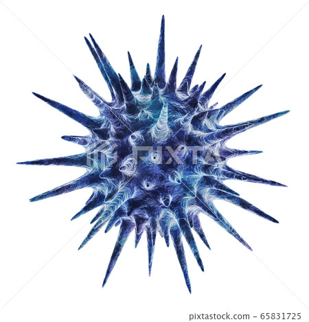 Virus illustration on white background, 3d illustration 65831725