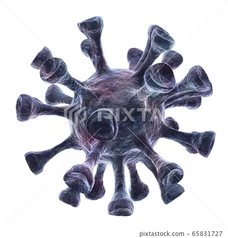 Virus illustration on white background, 3d illustration 65831727