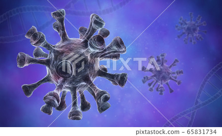 Virus background illustration, 3d illustration 65831734