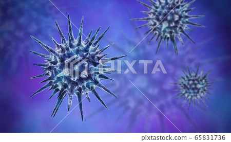 Virus background illustration, 3d illustration 65831736