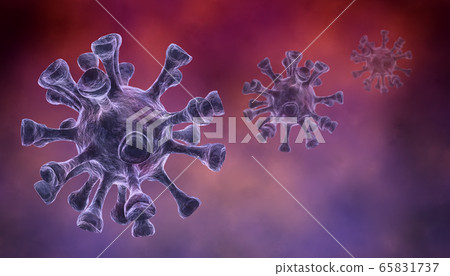 Virus background illustration, 3d illustration 65831737