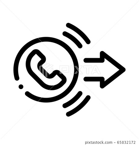 outgoing call service icon vector outline illustration 65832172