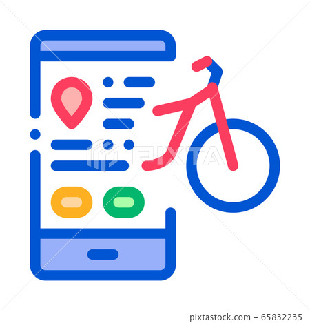 bike sharing services phone option icon vector outline illustration 65832235