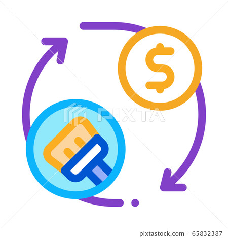 cleaning cycle and money icon vector outline illustration cleaning cycle and money icon vector outline illustration 65832387