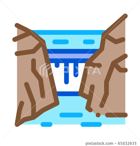 rocky terrain icon vector outline illustration 65832635