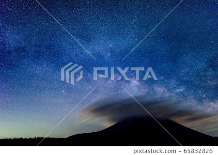Milky Way rising to Mt. Fuji Milky Way rising to Mt. Fuji 65832826