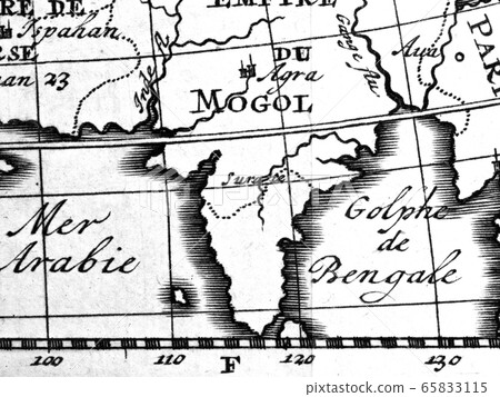古董世界地圖印度 65833115