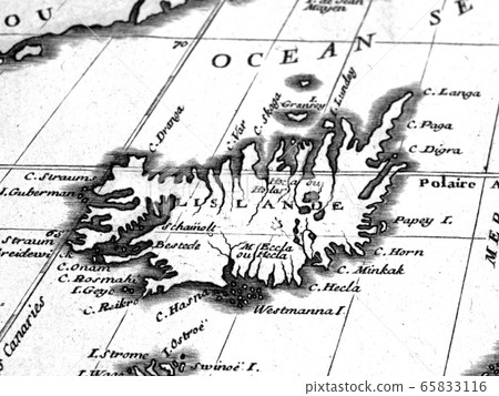 古董世界地圖冰島 65833116