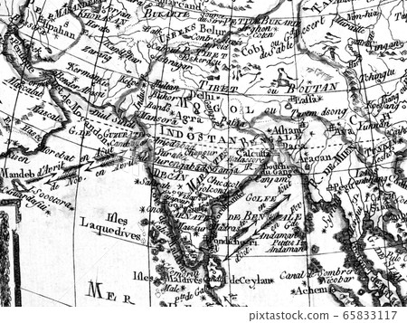 古董世界地圖印度 65833117