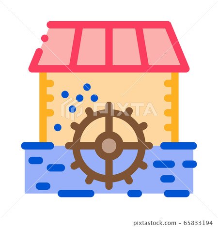 river landscape with islets icon vector outline illustration 65833194
