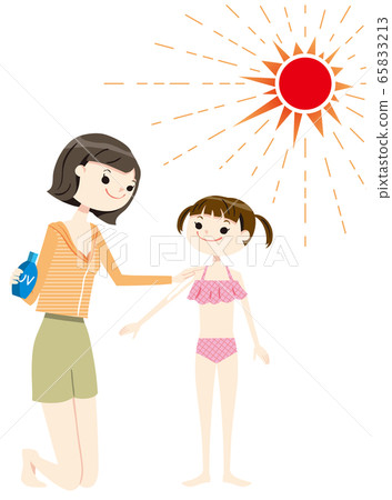 Parent and child tan swimsuit 01 sun 65833213