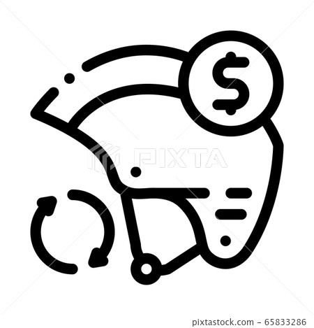 safety helmet paid service icon vector outline illustration 65833286