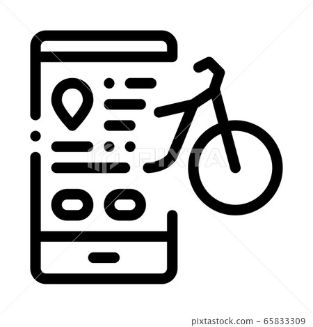 bike sharing services phone option icon vector outline illustration bike sharing services phone option icon vector outline illustration 65833309