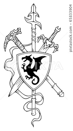 Coat of arms, black and white Coat of arms, black and white 65833904