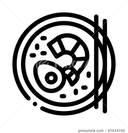 seafood plate icon vector outline illustration 65834340