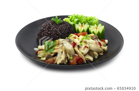 Chicken Spicy Salad with vegetables Served 65834910