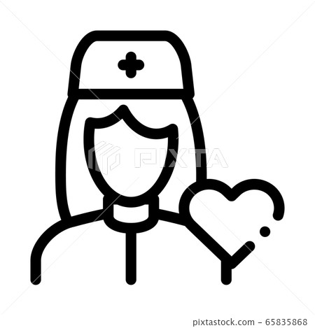 medical nurse icon vector outline illustration 65835868
