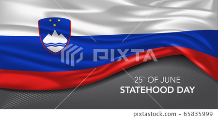 Slovenia statehood day greeting card, banner vector illustration 65835999