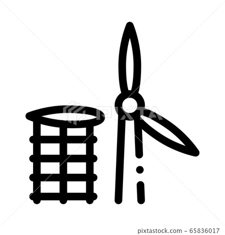wing of windmill fell away icon vector outline illustration 65836017