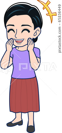 Aunt in short-sleeved clothes _ whole body 65836449