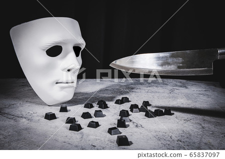 Cyber protection and security concept. Internet hacked computer server, database, network storage, firewall, social network account. 111 65837097