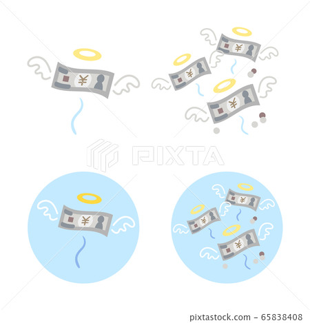 Illustration of money flying (without lines) 65838408