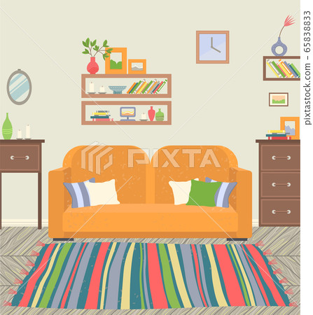 Living Room Interior Sofa and Carpet Decoration 65838833