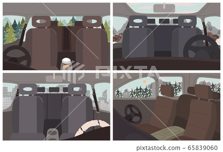 Cars Interior Design, Vehicles with Sceneries Set 65839060