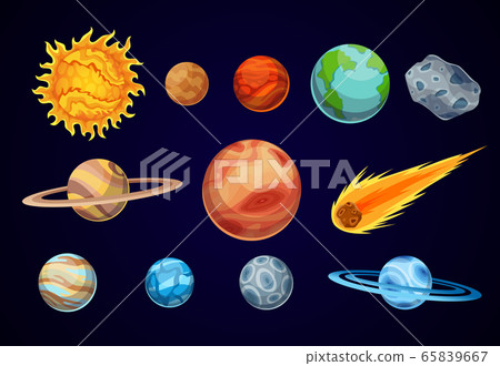 Cartoon solar system planets. Astronomical... - Stock Illustration  [65839667] - PIXTA