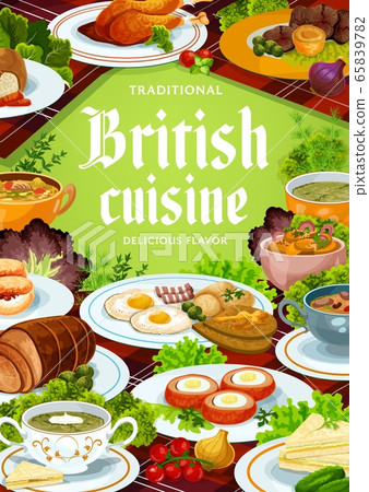 Britain cuisine vector food meals english dishes 65839782