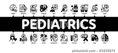 Pediatrics Medical Minimal Infographic Banner Vector 65839874