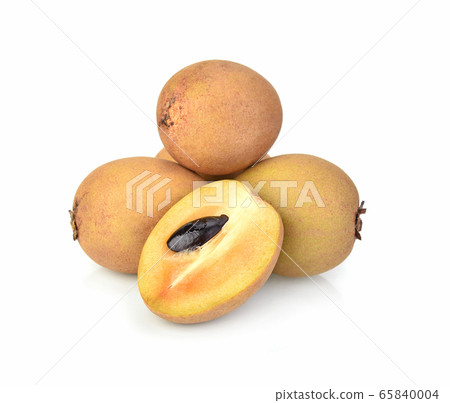 sapodilla fruit with isolated on the white background sapodilla fruit with isolated on the white background 65840004